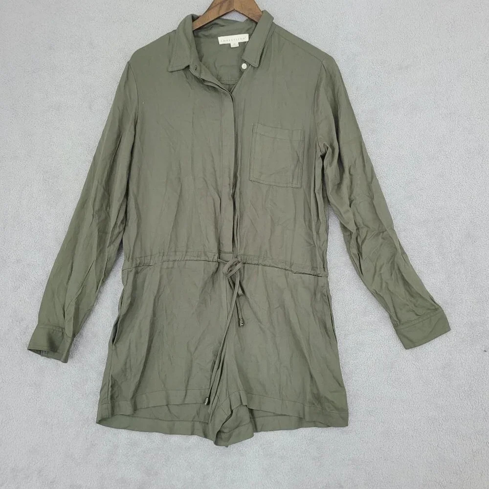 Lovestitch Womens Olive Green Long Sleeve Romper M  28PT